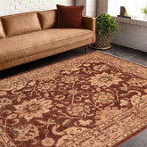 handmade Traditional Kafkaz Brown Tan Hand Knotted RECTANGLE 100% WOOL area rug 8 x 10